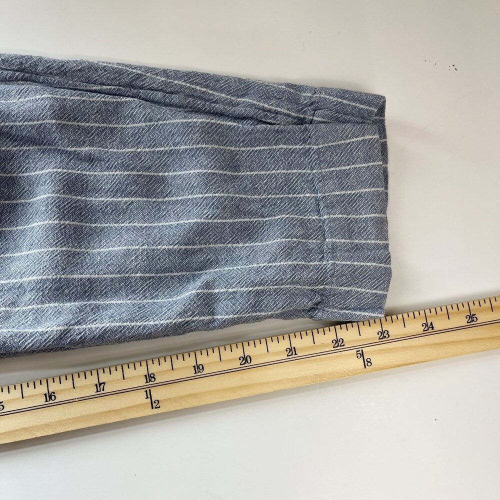 Abercrombie & Fitch Blue White Striped Linen Pants Business Casual - Size Small - Picture 8 of 8